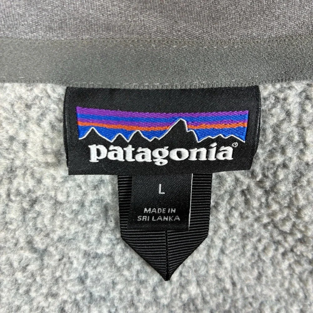 Patagonia Better Sweater Mens L Heathered Gray Vest Full Zip - Company Logo